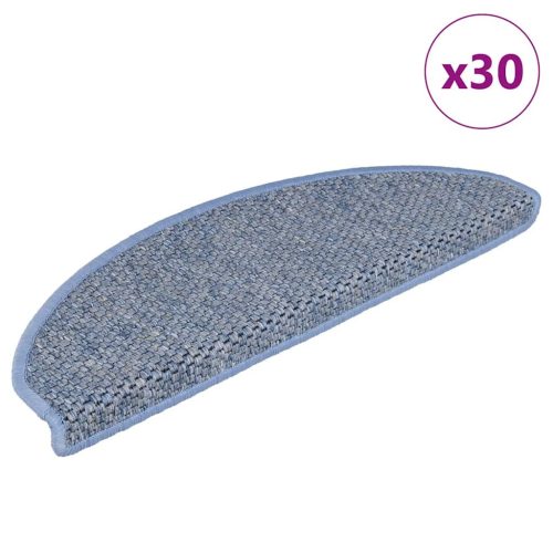 vidaXL 30 db kék lépcsőszőnyegek öntapadós szizál kinézetű 65x21x4 cm