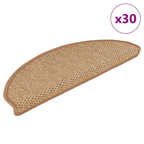 vidaXL 30 db lépcsőszőnyegek öntapadós szizál kinézetű 65x21x4 cm