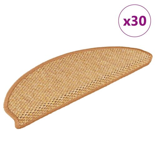 vidaXL 30 db lépcsőszőnyegek öntapadós szizál kinézetű 65x21x4 cm