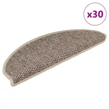   vidaXL 30 db lépcsőszőnyegek öntapadós szizál kinézetű 65x21x4 cm