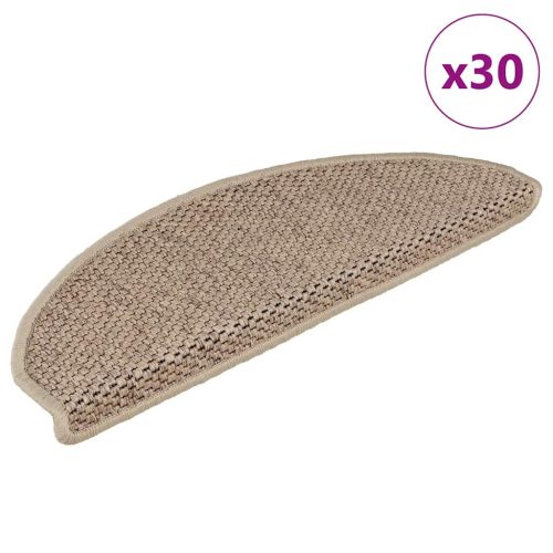 vidaXL 30 db lépcsőszőnyegek öntapadós szizál kinézetű 65x21x4 cm