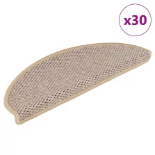   vidaXL 30 db lépcsőszőnyegek öntapadós szizál kinézetű 65x21x4 cm