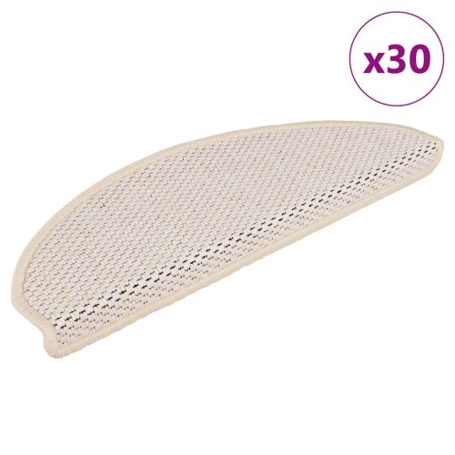 vidaXL 30 db lépcsőszőnyegek öntapadós szizál kinézetű 65x21x4 cm