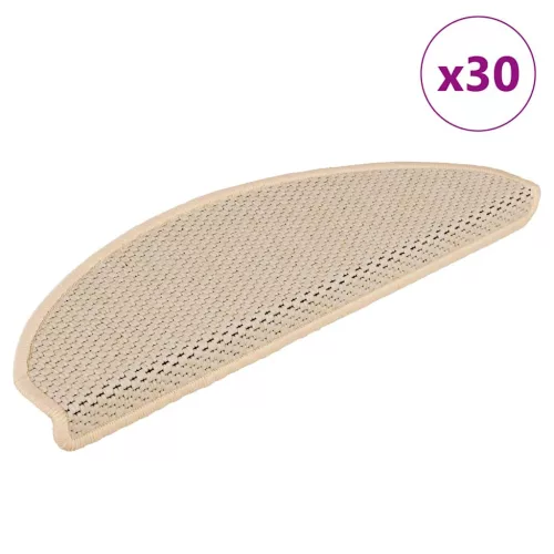 vidaXL 30 db lépcsőszőnyegek öntapadós szizál kinézetű 65x21x4 cm