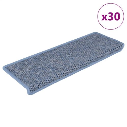 vidaXL 30 db kék lépcsőszőnyegek öntapadós szizál kinézetű 65x21x4 cm