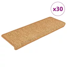   vidaXL 30 db lépcsőszőnyegek öntapadós szizál kinézetű 65x21x4 cm