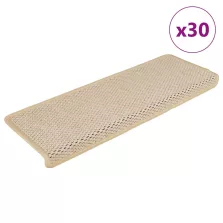   vidaXL 30 db Berber lépcsőszőnyegek öntapadós szizál kinézetű 65x21x4 cm