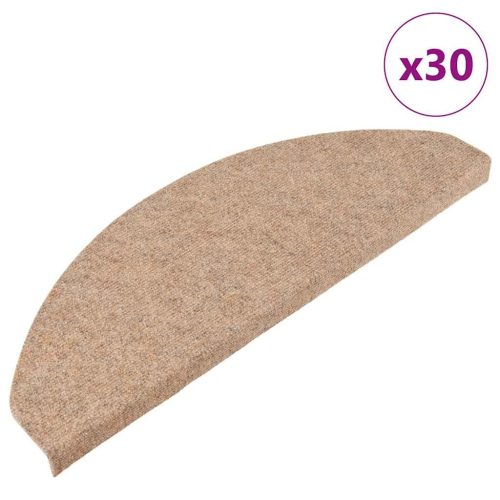 vidaXL 30 db bézs öntapadó lépcsőszőnyeg 65 x 22,5 x 3,5 cm