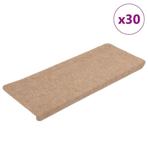 vidaXL 30 db bézs öntapadó lépcsőszőnyeg 65 x 24,5 x 3,5 cm