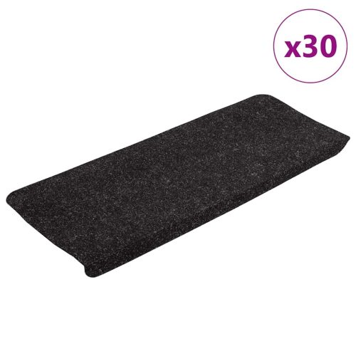 vidaXL 30 db antracitszürke öntapadó lépcsőszőnyeg 65 x 24,5 x 3,5 cm