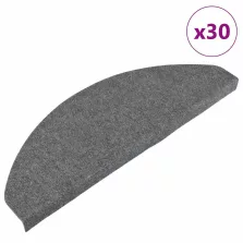   vidaXL 30 db szürke öntapadó lépcsőszőnyeg 65 x 22,5 x 3,5 cm