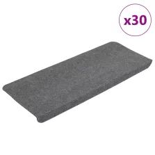   vidaXL 30 db szürke öntapadó lépcsőszőnyeg 65x24,5x3,5 cm