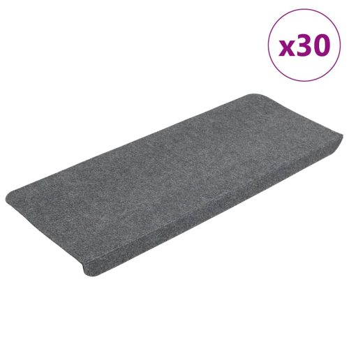 vidaXL 30 db szürke öntapadó lépcsőszőnyeg 65x24,5x3,5 cm