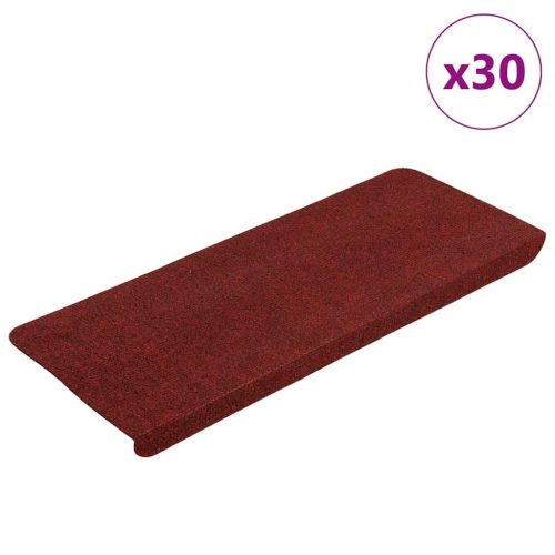 vidaXL 30 db piros öntapadó lépcsőszőnyeg 65x24,5x3,5 cm