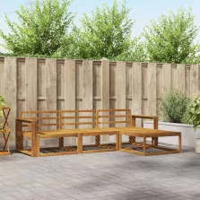   vidaXL Kültéri kanapé szett 4 pcs Természetes Tömör Akácfa