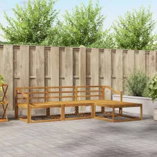   vidaXL Kültéri kanapé szett 4 pcs Természetes Tömör Akácfa