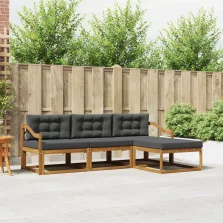   vidaXL Kültéri kanapé szett párnával 4 pcs Természetes és antracit