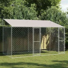Kutyaketrec Ezüst 400 x 200 x 256 cm Horganyzott acél