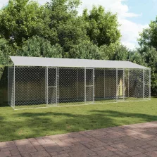 Kutyaketrec Ezüst 800 x 200 x 256 cm Horganyzott acél