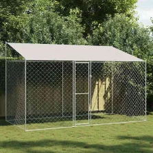 Kutyaketrec Ezüst 400 x 200 x 256 cm Horganyzott acél
