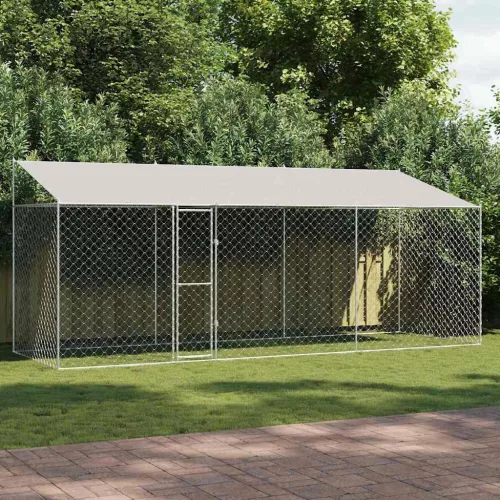 Kutyaketrec Ezüst 600 x 200 x 256 cm Horganyzott acél