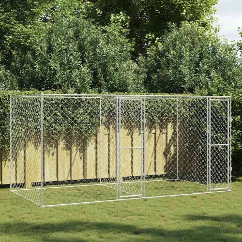 Kutyaketrec Ezüst 400 x 200 x 200 cm Horganyzott acél