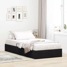   vidaXL Tárolós Ágy matracmal fejtámlával Fekete 90 x 190 cm Bársony