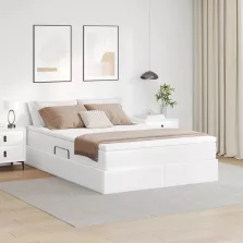   vidaXL Ágy tárolóval és matraccal matracmal Fehér 140 x 200 cm Műbőr