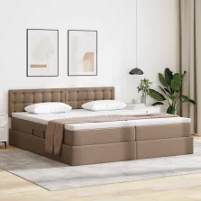   vidaXL Tárolós Ágy matracmal fejtámlával Kávé 180 x 200 cm Műbőr