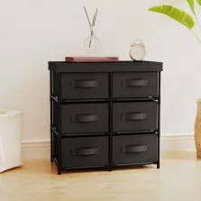   vidaXL 6 fiókos fekete acél tárolószekrény 55 x 29 x 55 cm