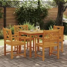 vidaXL Kert étkező szett 5 pcs Barna Tömör akácfa