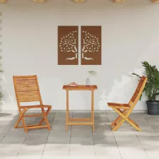   vidaXL Összecsukható Bistro Szett 3 pcs Barna tömör akácfa