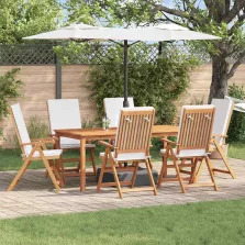   vidaXL Kerti Szék párnával 6 pcs Barna 57 x 71.5 x 104cm Tömör tíkfa