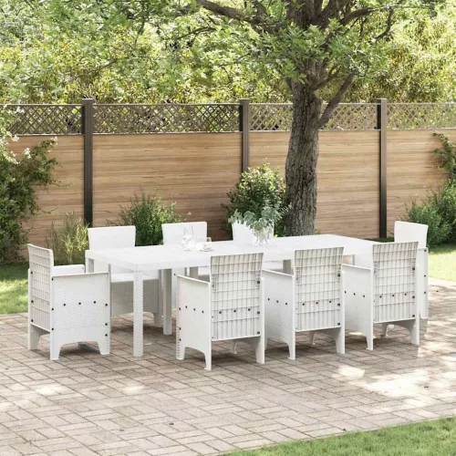 vidaXL Kerti Asztal Fehér 250 x 100 x 73 cm polirattan