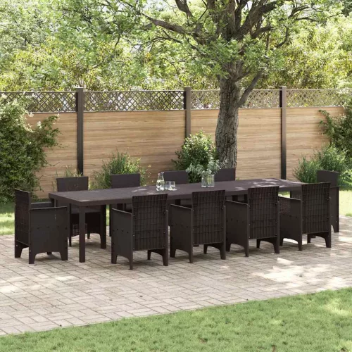 vidaXL Kerti Asztal Barna 350 x 100 x 73 cm polirattan