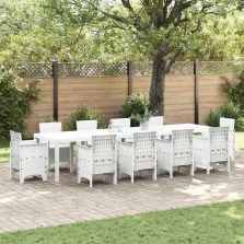 vidaXL Kerti Asztal Fehér 350 x 100 x 74 cm polirattan