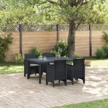 vidaXL Kert étkező szett 5 pcs Antracit Polt rattan