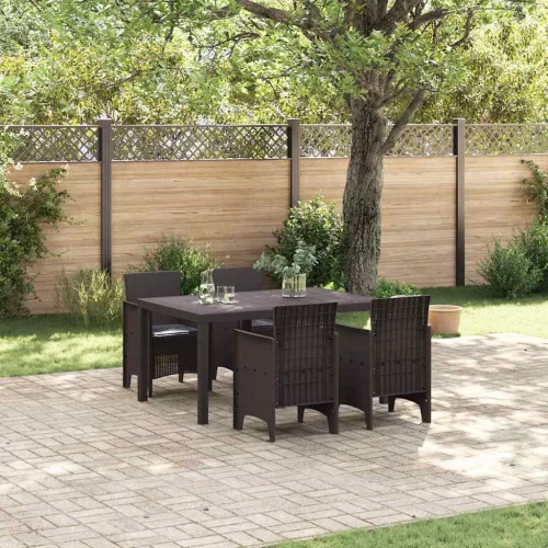 vidaXL Kert étkező szett 5 pcs Barna Polt rattan