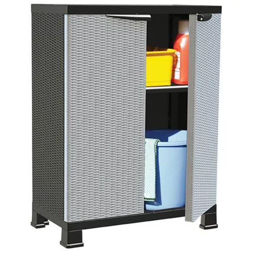 vidaXL rattanstílusú műanyag szekrény 68 x 39 x 92 cm