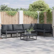 vidaXL Kerti Kanapé Szett 5 pcs Antracitszürke Acél