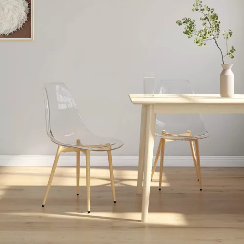 vidaXL 2 db átlátszó PET étkezőszék