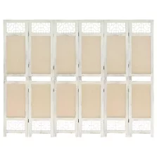 vidaXL 6 paneles krémszínű szövetparaván 210 x 165 cm