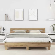   vidaXL Ágykeret fejtámlával Artisan tölgy 203 x 185 x 70 cm Faanyag