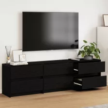   vidaXL TV egységek 2 pcs Fekete tölgy 180 x 34 x 50 cm Faanyag