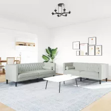 vidaXL Kanapé Szett Világosszürke Bársony