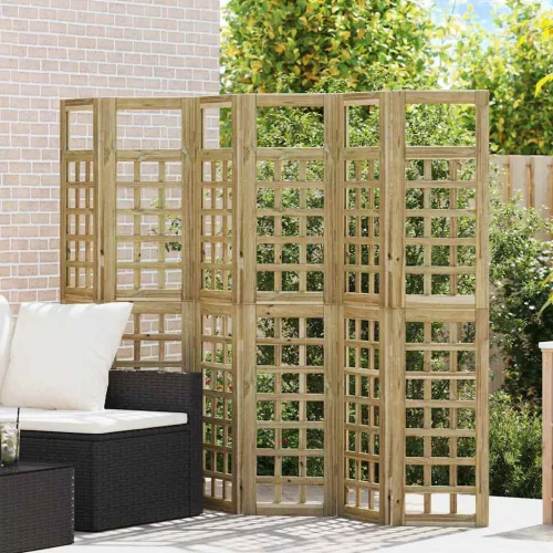 vidaXL Belátásgátló 6 pcs Barna 240 x 180 cm Impregnál szőke fenyő