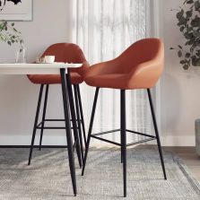 vidaXL 2 db világosbarna műbőr bárszék