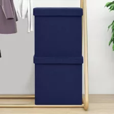 vidaXL 2 db kék összecsukható művászon tárolóülőke