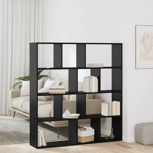 vidaXL Könyvespolc Fekete tölgy 132 x 29 x 141,5 cm Faanyag