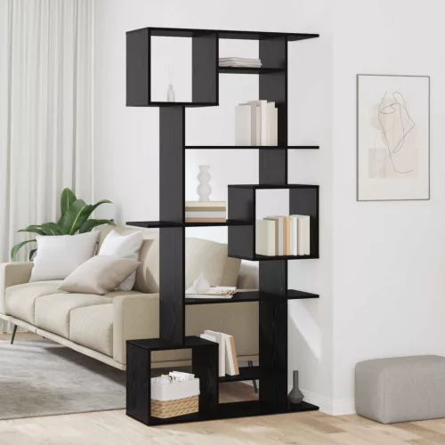 vidaXL Könyvespolc Fekete tölgy 92 x 29 x 188 cm Faanyag